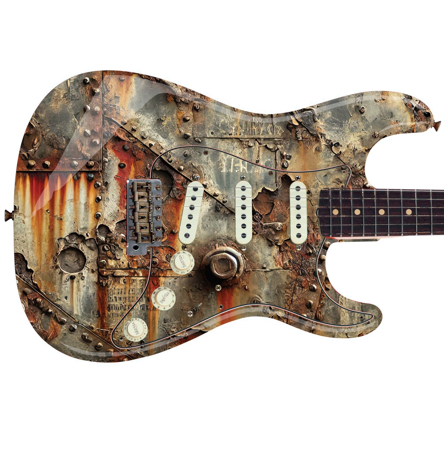 The Rusty Aged Guitar Graphics Skin Wrap - Laminated Printed Vinyl Sticker Decal - Fits most Guitars and Basses.