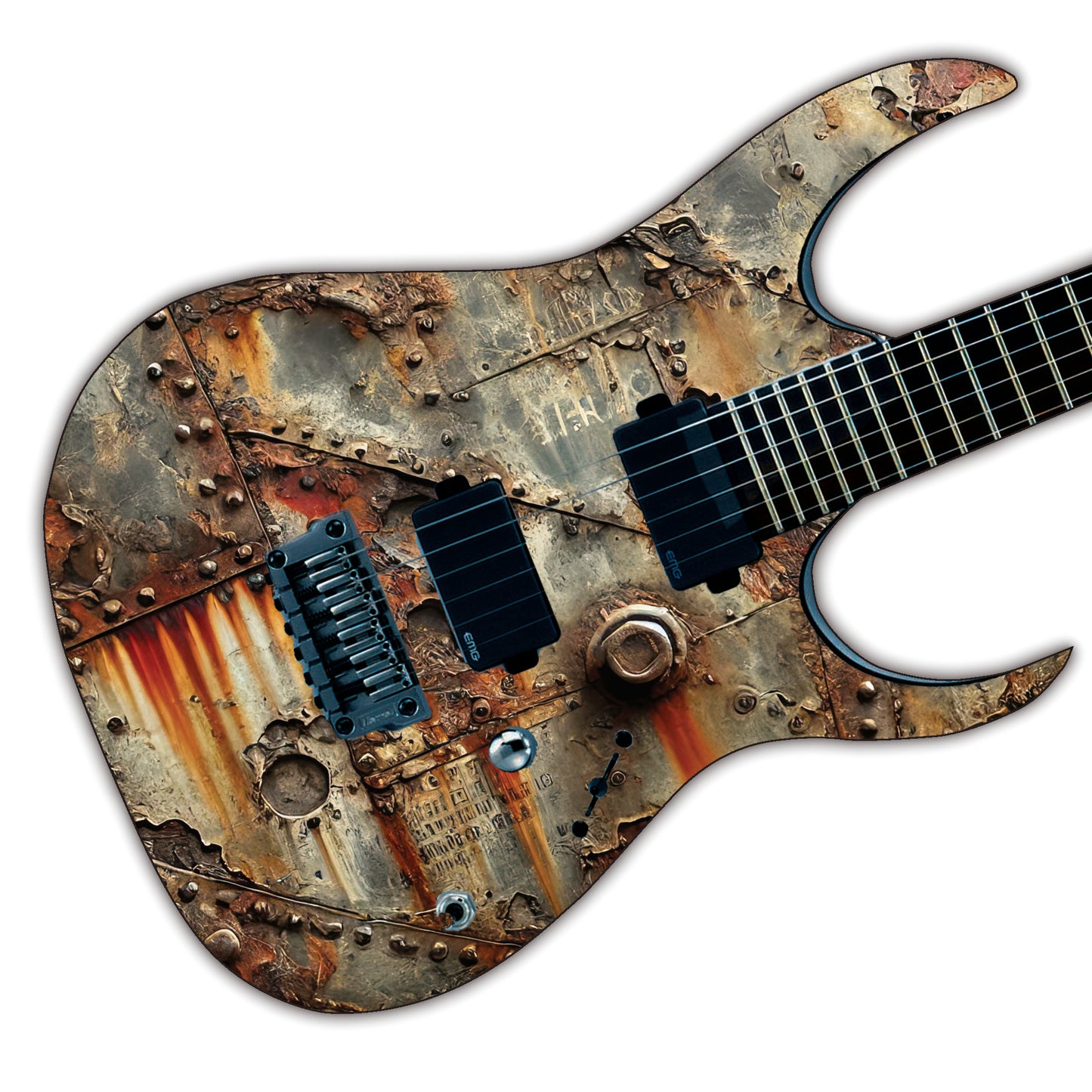 The Rusty Aged Guitar Graphics Skin Wrap - Laminated Printed Vinyl Sticker Decal - Fits most Guitars and Basses.