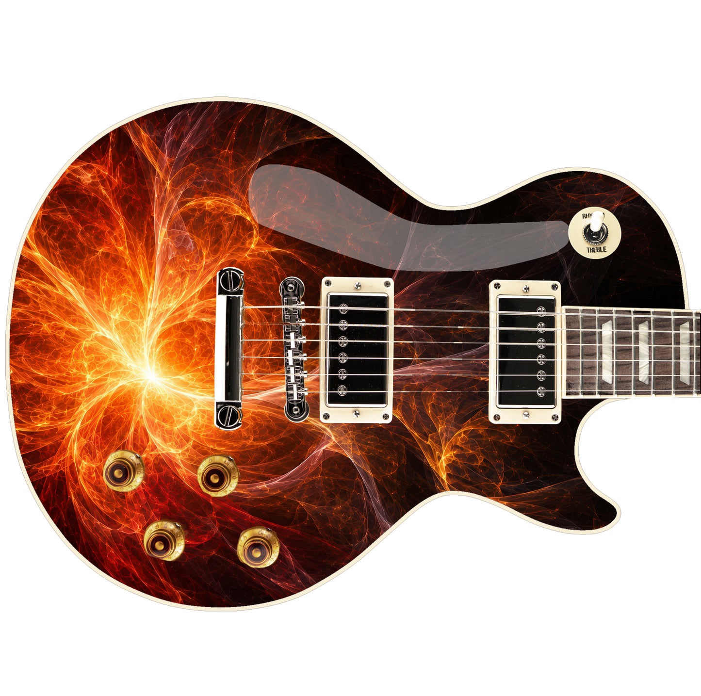Cosmic Ember Swirl Guitar Skin Wrap – Laminated Vinyl Sticker Decal