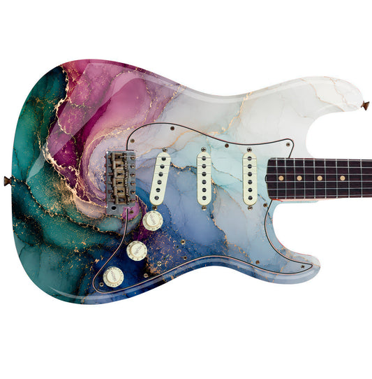 Guitar Vinyl Wrap Skins The Ethereal Ink Laminated Vinyl Print for Guitars or Bass