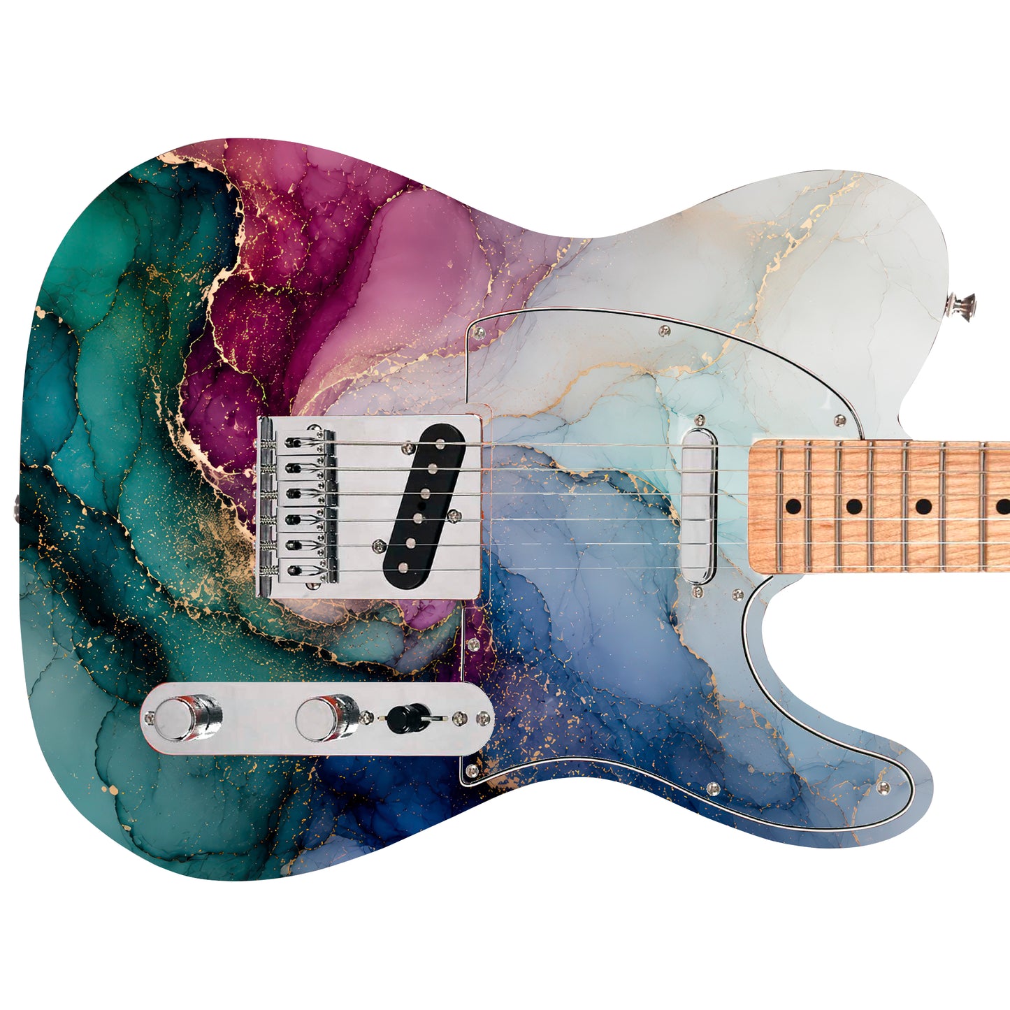 Guitar Vinyl Wrap Skins The Ethereal Ink Laminated Vinyl Print for Guitars or Bass