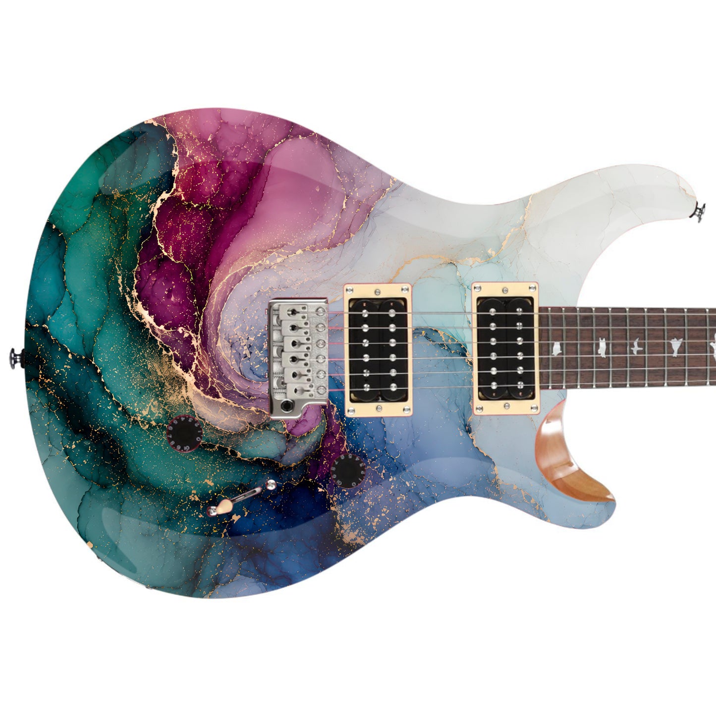 Guitar Vinyl Wrap Skins The Ethereal Ink Laminated Vinyl Print for Guitars or Bass