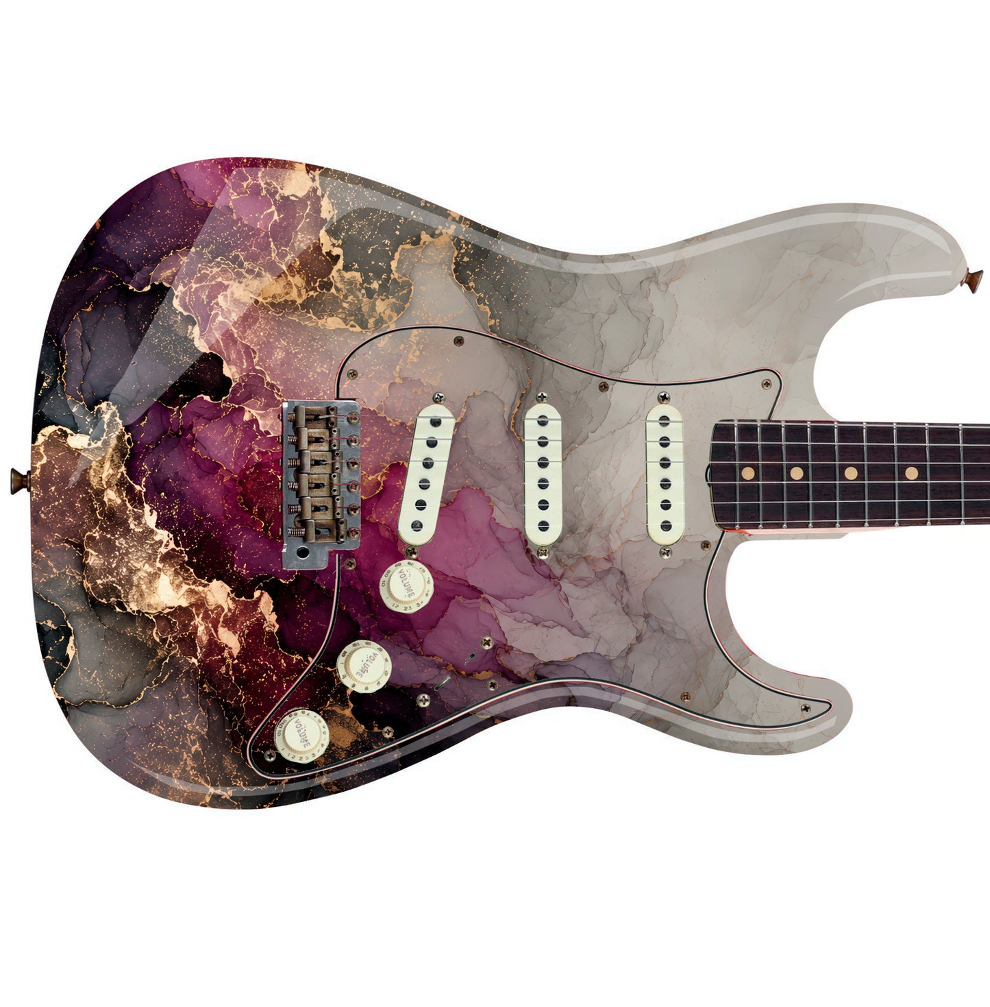 Guitar Vinyl Wrap Skins The Swirling Marblescape Laminated Vinyl Print for Guitars or Bass