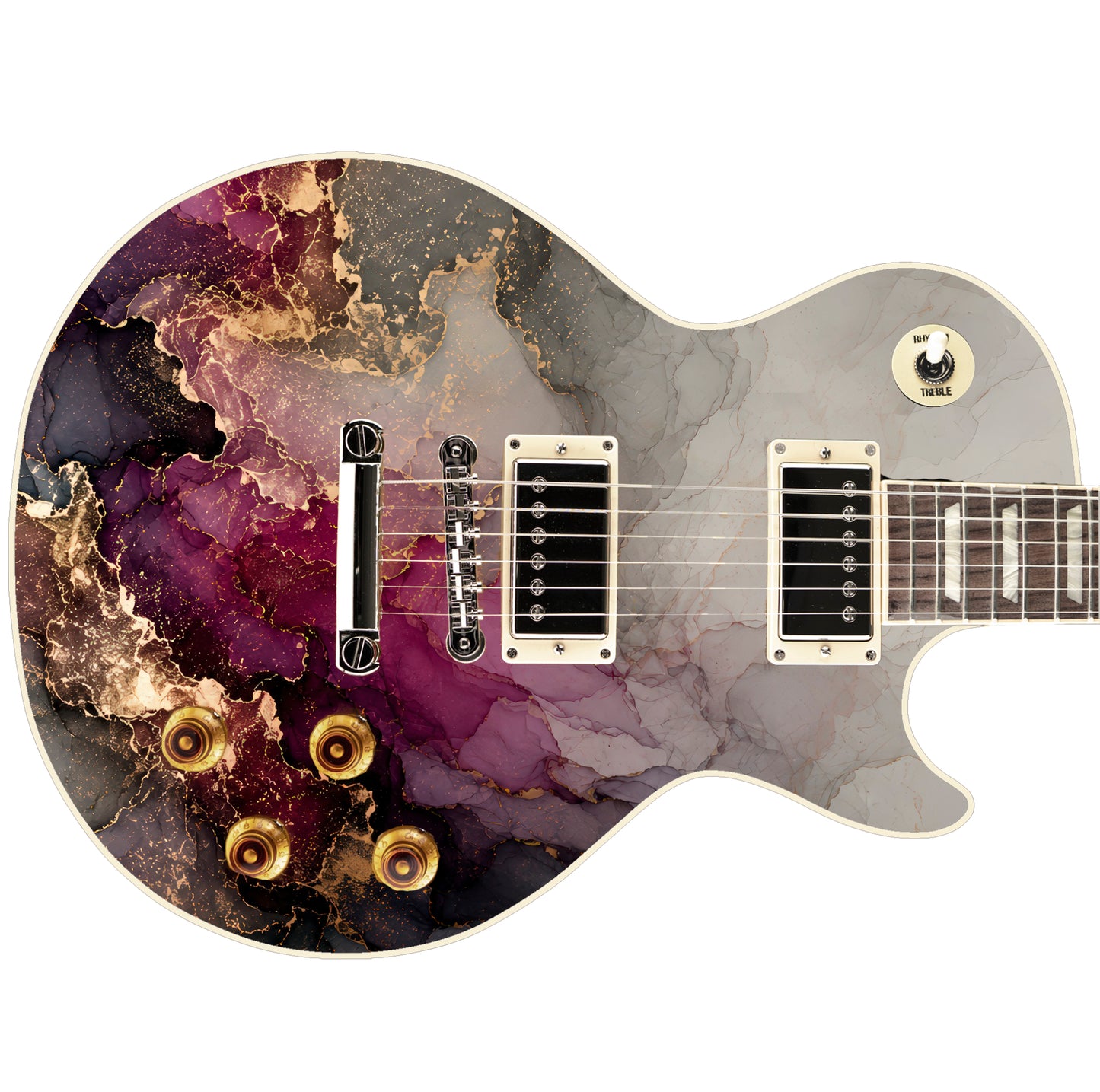 Guitar Vinyl Wrap Skins The Swirling Marblescape Laminated Vinyl Print for Guitars or Bass