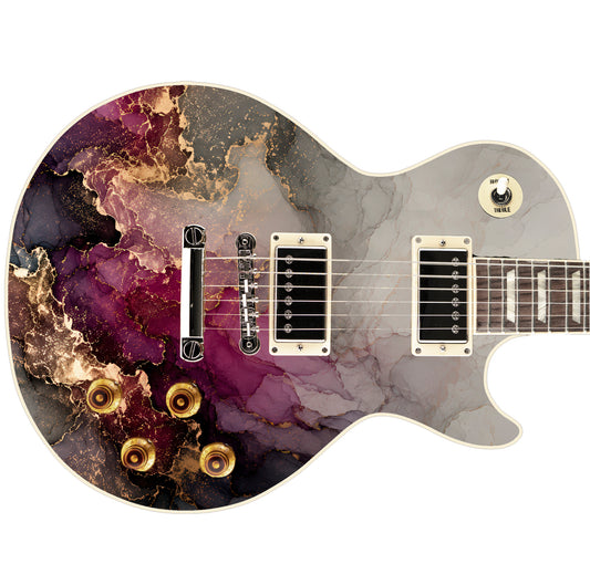 Guitar Vinyl Wrap Skins The Swirling Marblescape Laminated Vinyl Print for Guitars or Bass