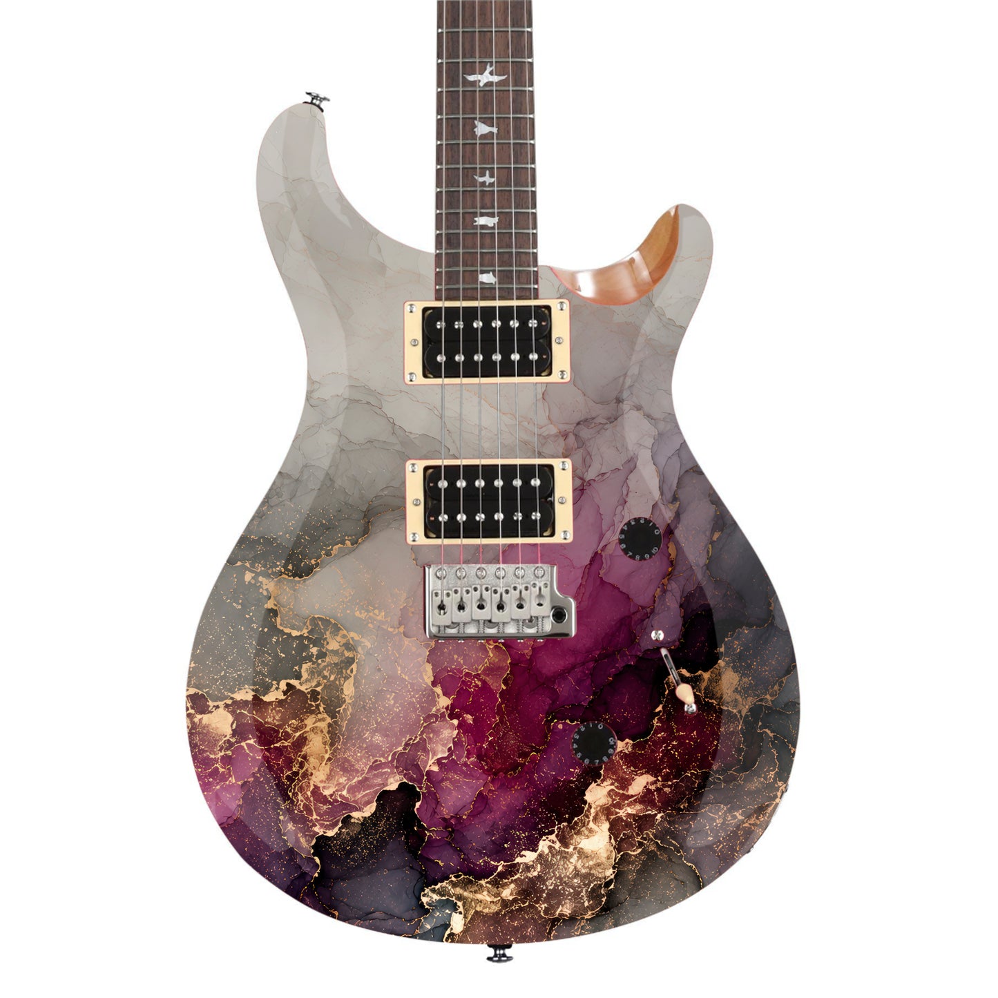 Guitar Vinyl Wrap Skins The Swirling Marblescape Laminated Vinyl Print for Guitars or Bass