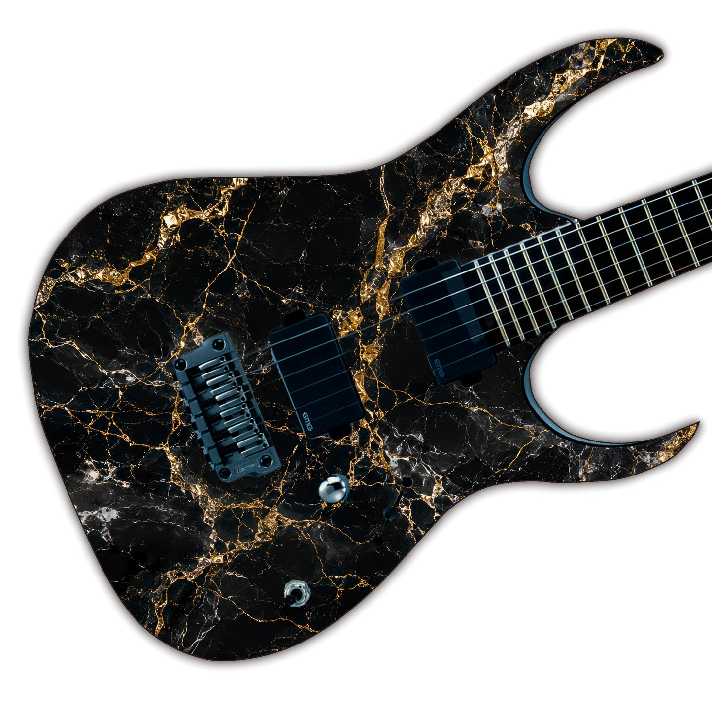Guitar Vinyl Wrap Skins The Black Marble Laminated Vinyl Print for Guitars or Bass