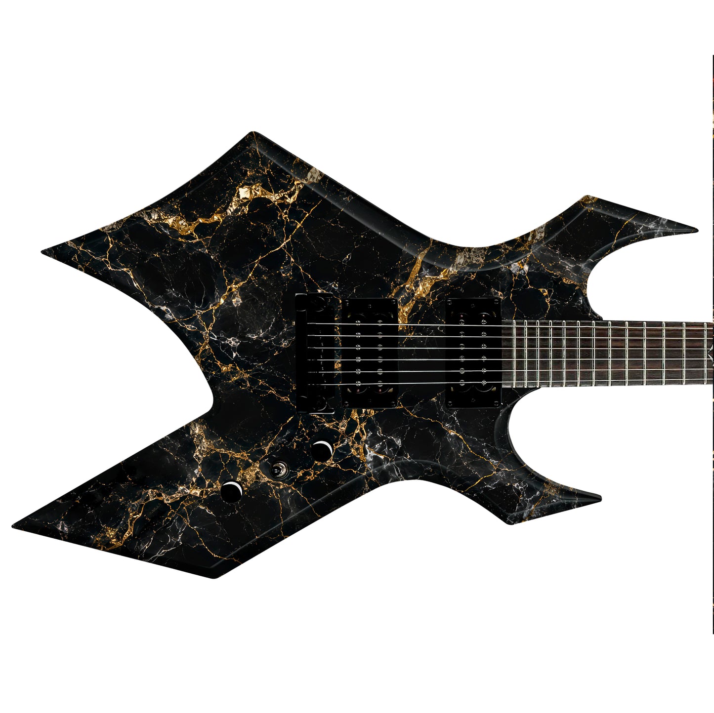 Guitar Vinyl Wrap Skins The Black Marble Laminated Vinyl Print for Guitars or Bass