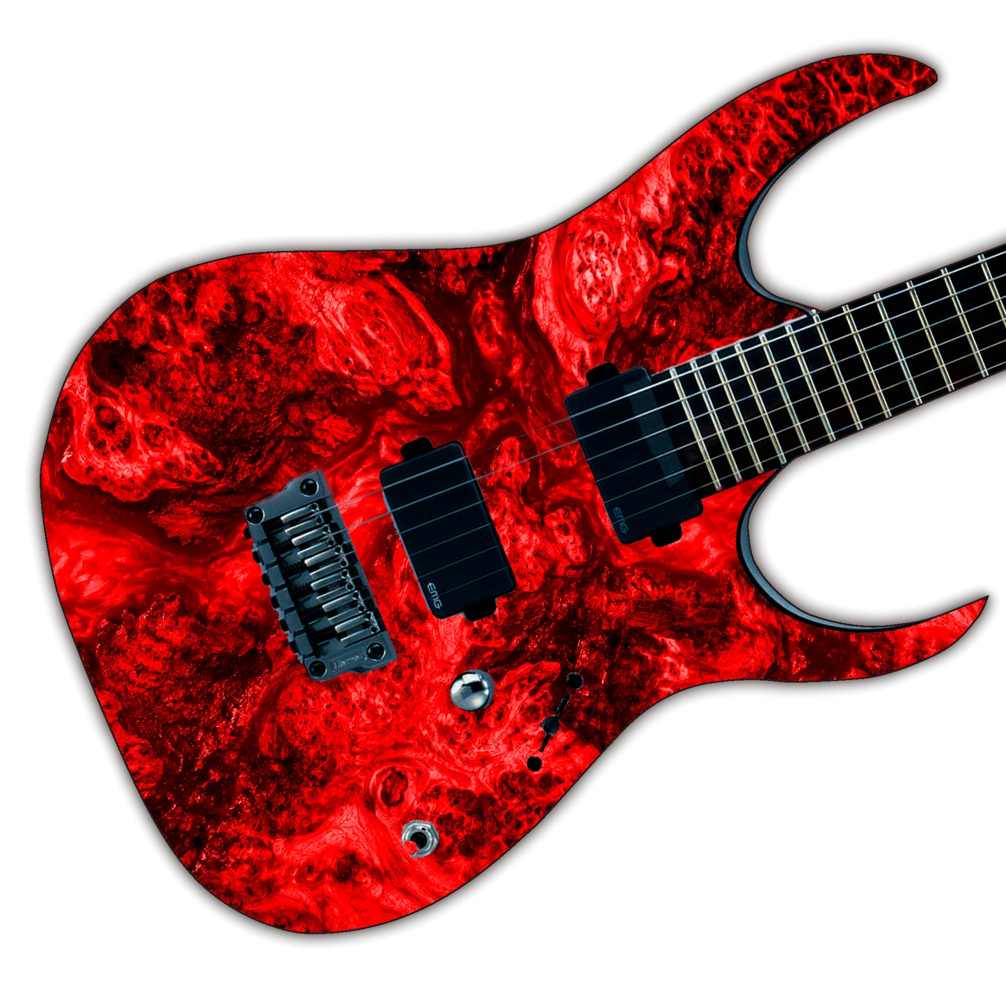 Guitar Vinyl Wrap Skins The Red Lava Burl Laminated Vinyl Print for Guitars or Bass