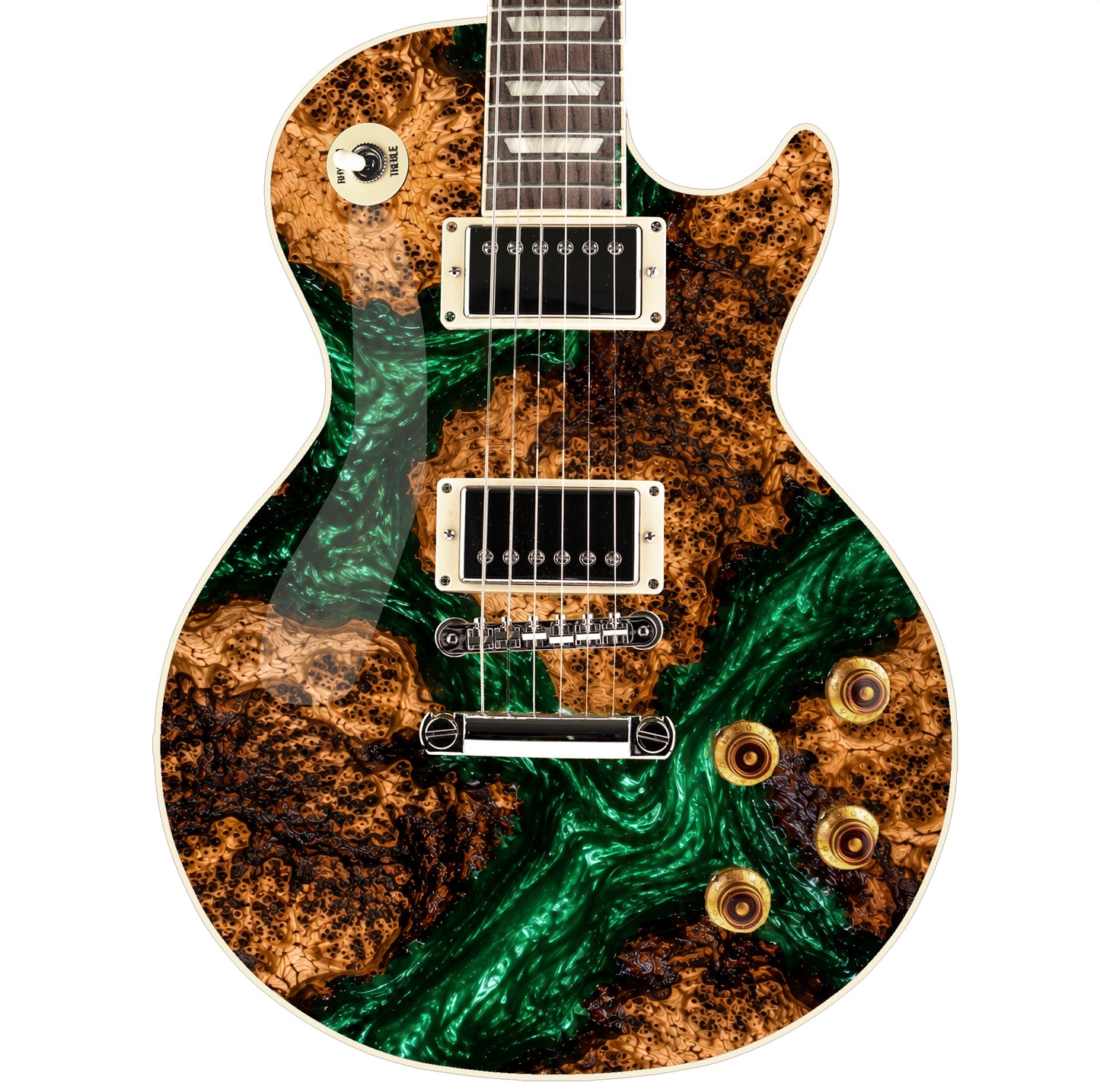 Guitar Vinyl Wrap Skins The Green River Burlwood Laminated Vinyl Print for Guitars or Bass