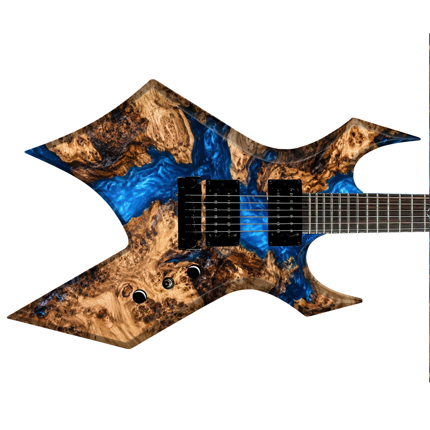 Guitar Vinyl Wrap Skins The Burlwood Resin River Laminated Vinyl Print for Guitars or Bass
