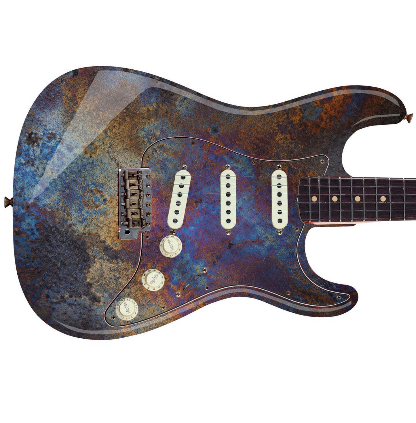 Guitar Vinyl Wrap Skins The Corroded Metal Laminated Vinyl Print for Guitars or Bass