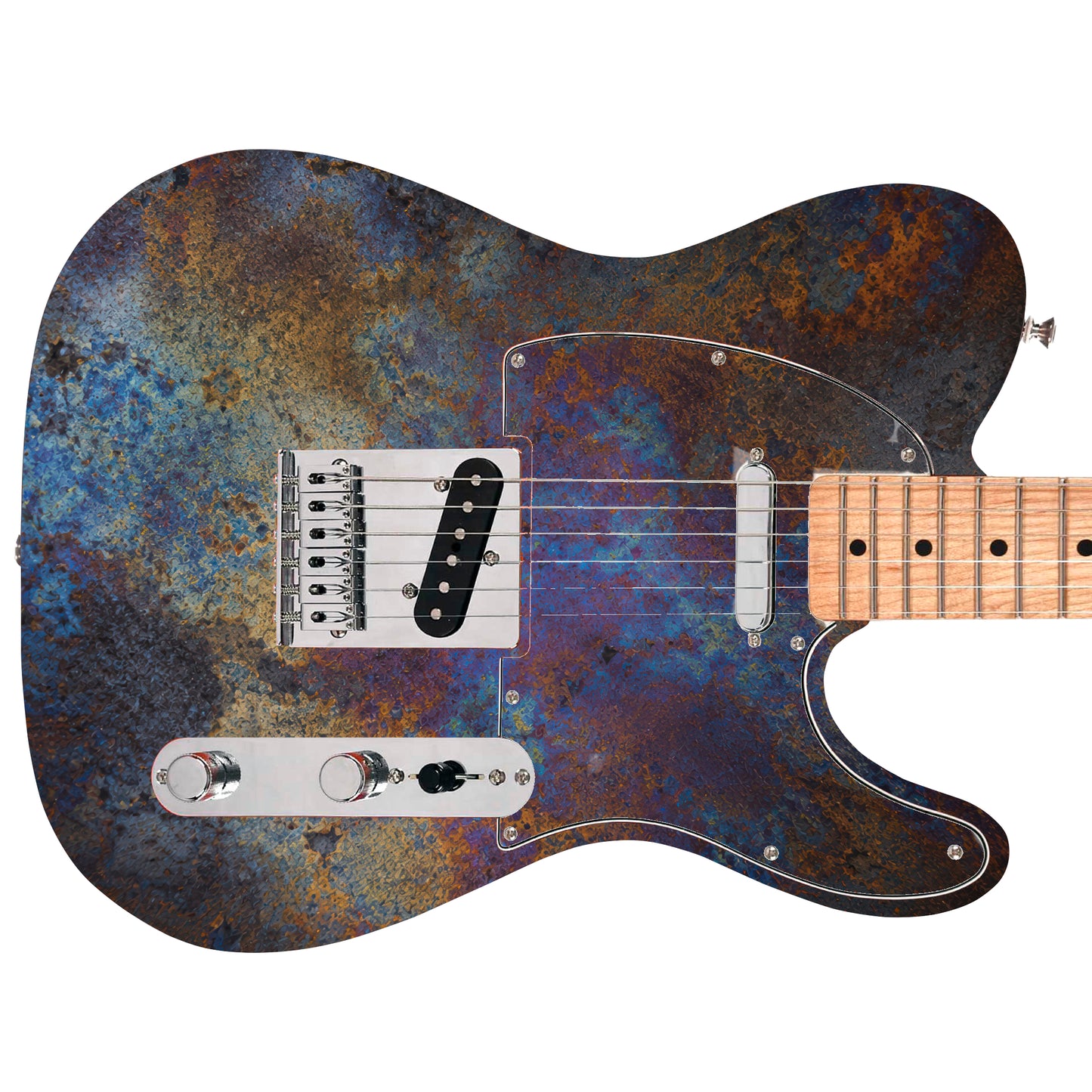 Guitar Vinyl Wrap Skins The Corroded Metal Laminated Vinyl Print for Guitars or Bass