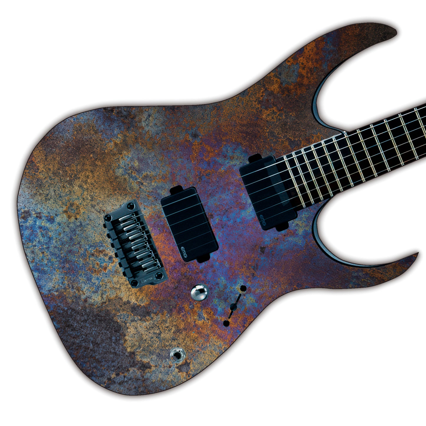 Guitar Vinyl Wrap Skins The Corroded Metal Laminated Vinyl Print for Guitars or Bass