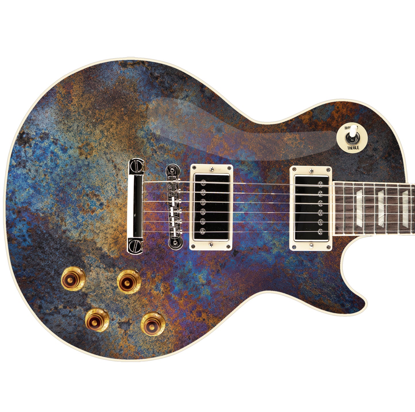 Guitar Vinyl Wrap Skins The Corroded Metal Laminated Vinyl Print for Guitars or Bass