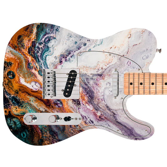 Guitar Skin Wraps The Swirling Copper Laminated Airlease Vinyl Print for Guitars or Bass