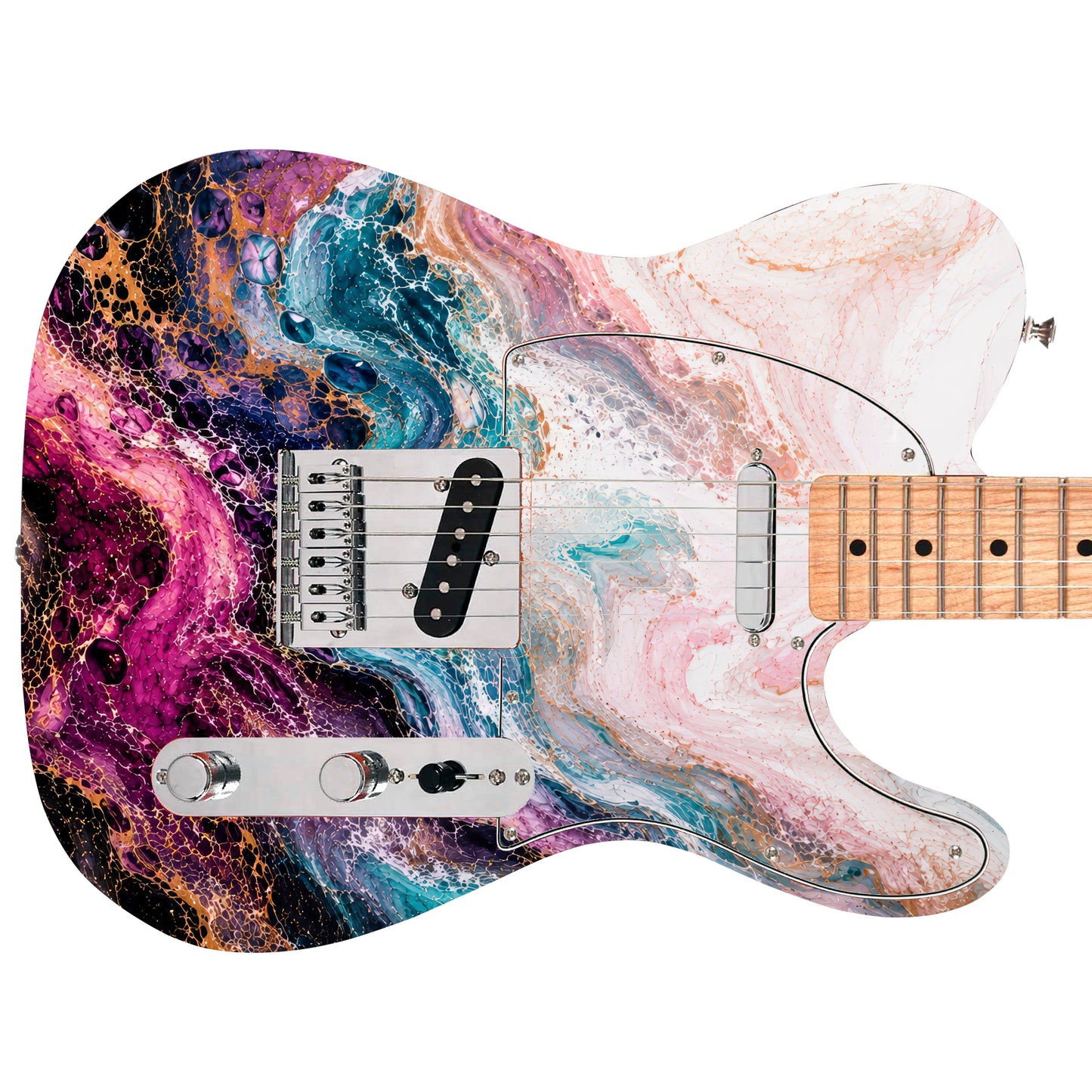 Guitar Skin Wraps The Abstract Fluid Art Laminated Airlease Vinyl Print for Guitars or Bass