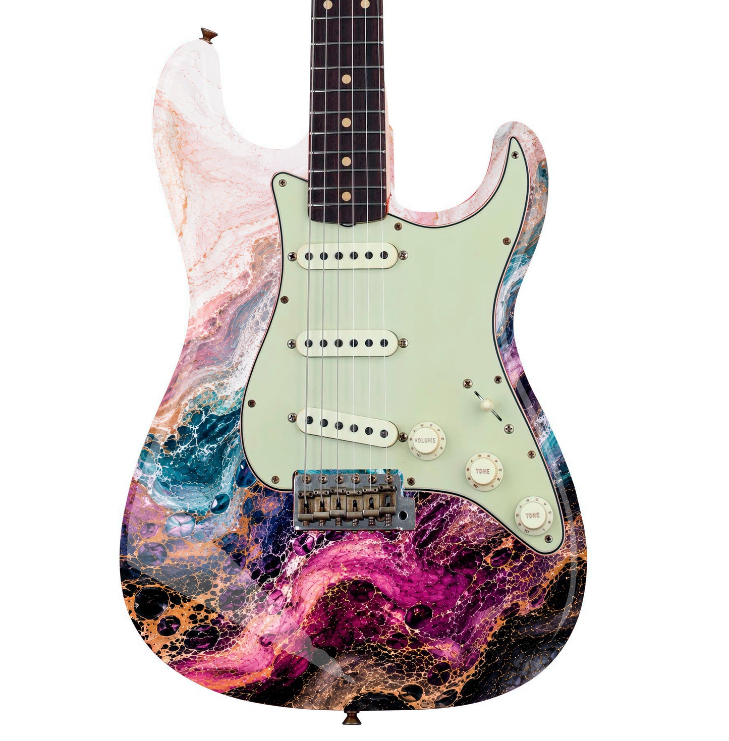 Guitar Skin Wraps The Abstract Fluid Art Laminated Airlease Vinyl Print for Guitars or Bass