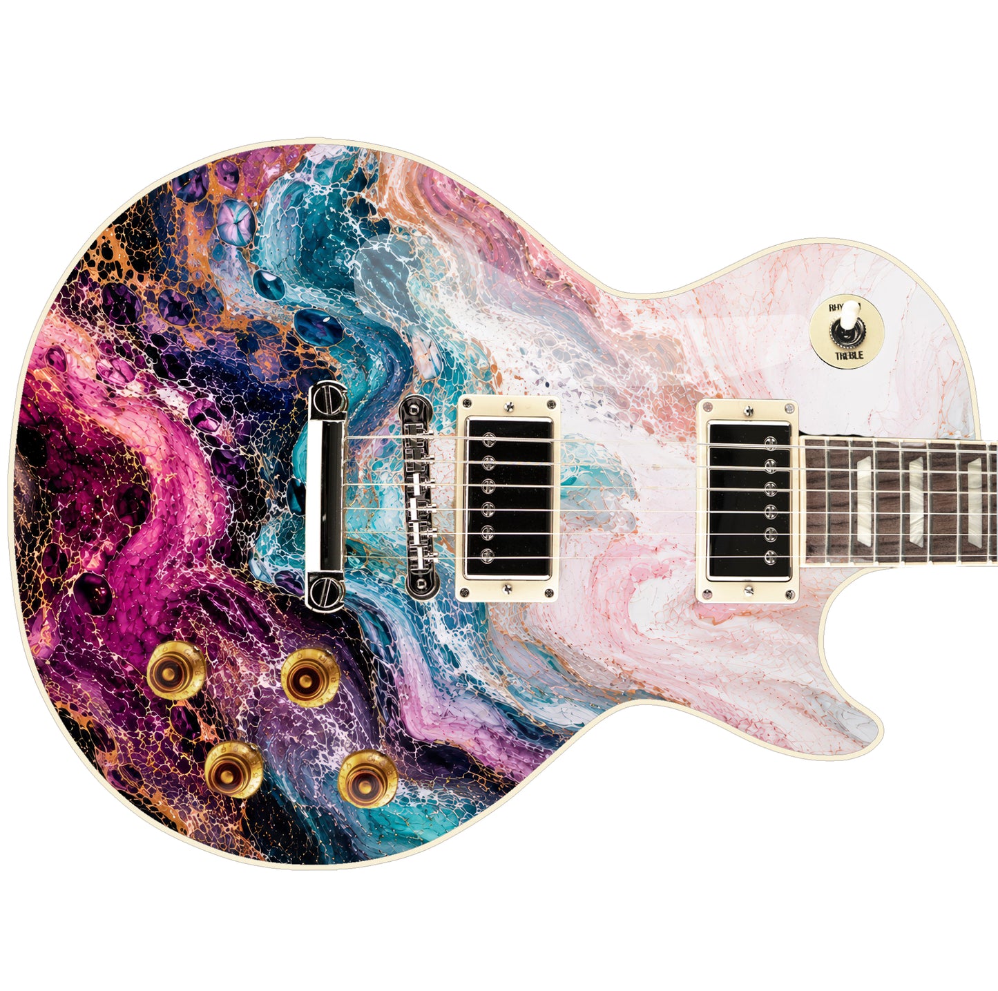 Guitar Skin Wraps The Abstract Fluid Art Laminated Airlease Vinyl Print for Guitars or Bass