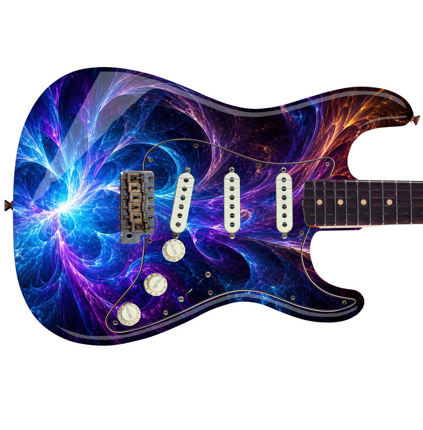 Guitar Skin Wraps The Cosmic Energy Blast Laminated Airlease Vinyl Print for Guitars or Bass