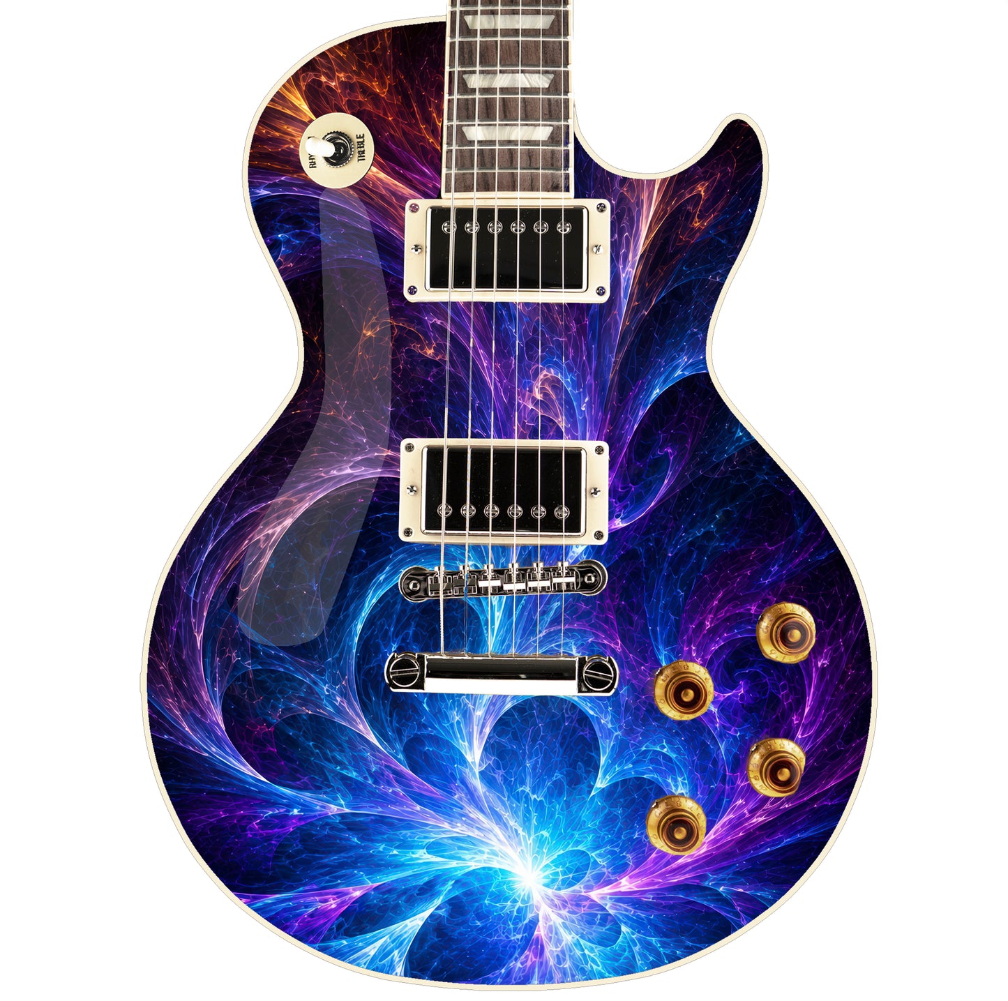 Guitar Skin Wraps The Cosmic Energy Blast Laminated Airlease Vinyl Print for Guitars or Bass