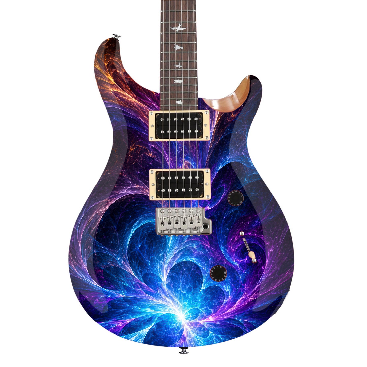Guitar Skin Wraps The Cosmic Energy Blast Laminated Airlease Vinyl Print for Guitars or Bass