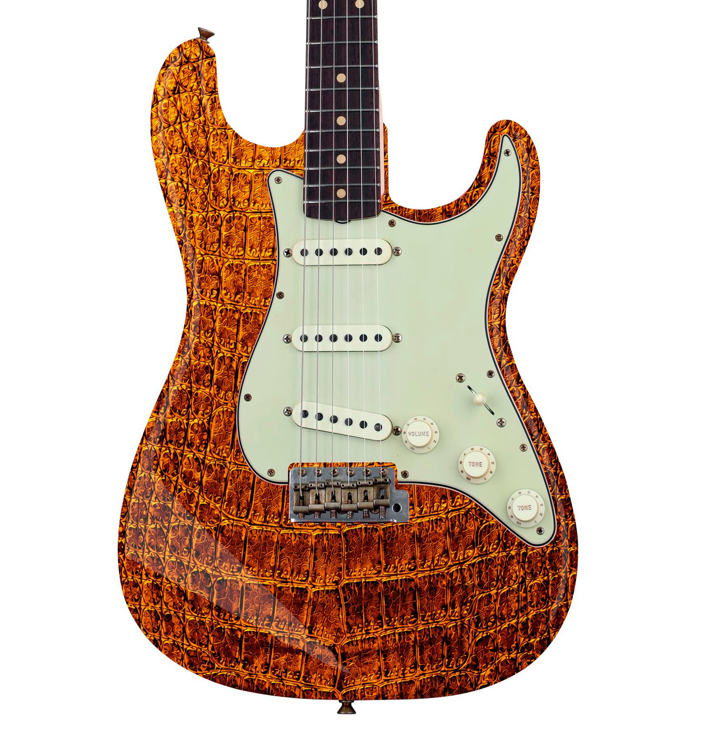Guitar Skin Wraps The Tiger Snake Laminated Airlease Vinyl Print for Guitars or Bass