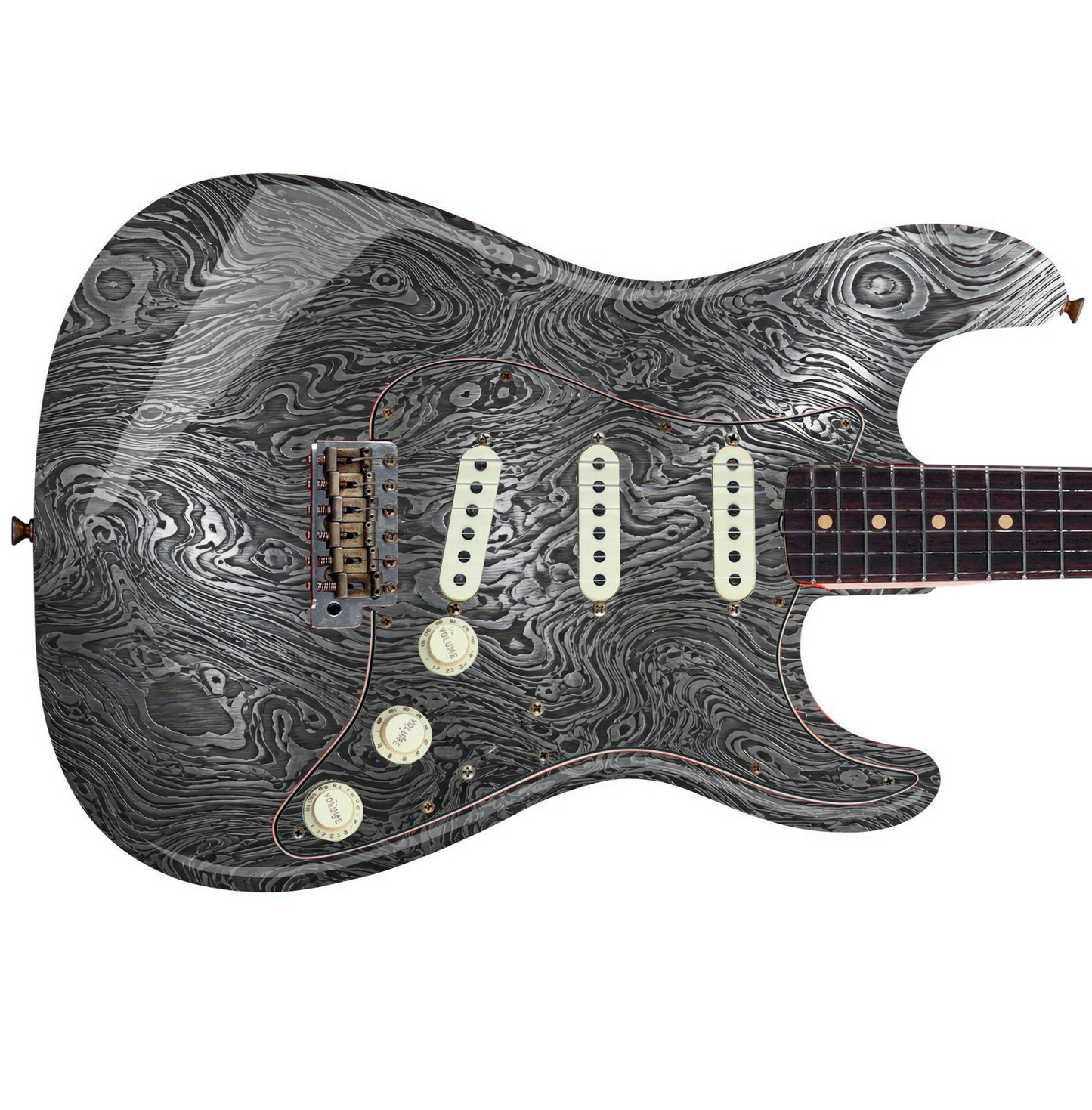 Guitar Skin Wraps The Damascus Laminated Airlease Vinyl Print for Guitars or Bass