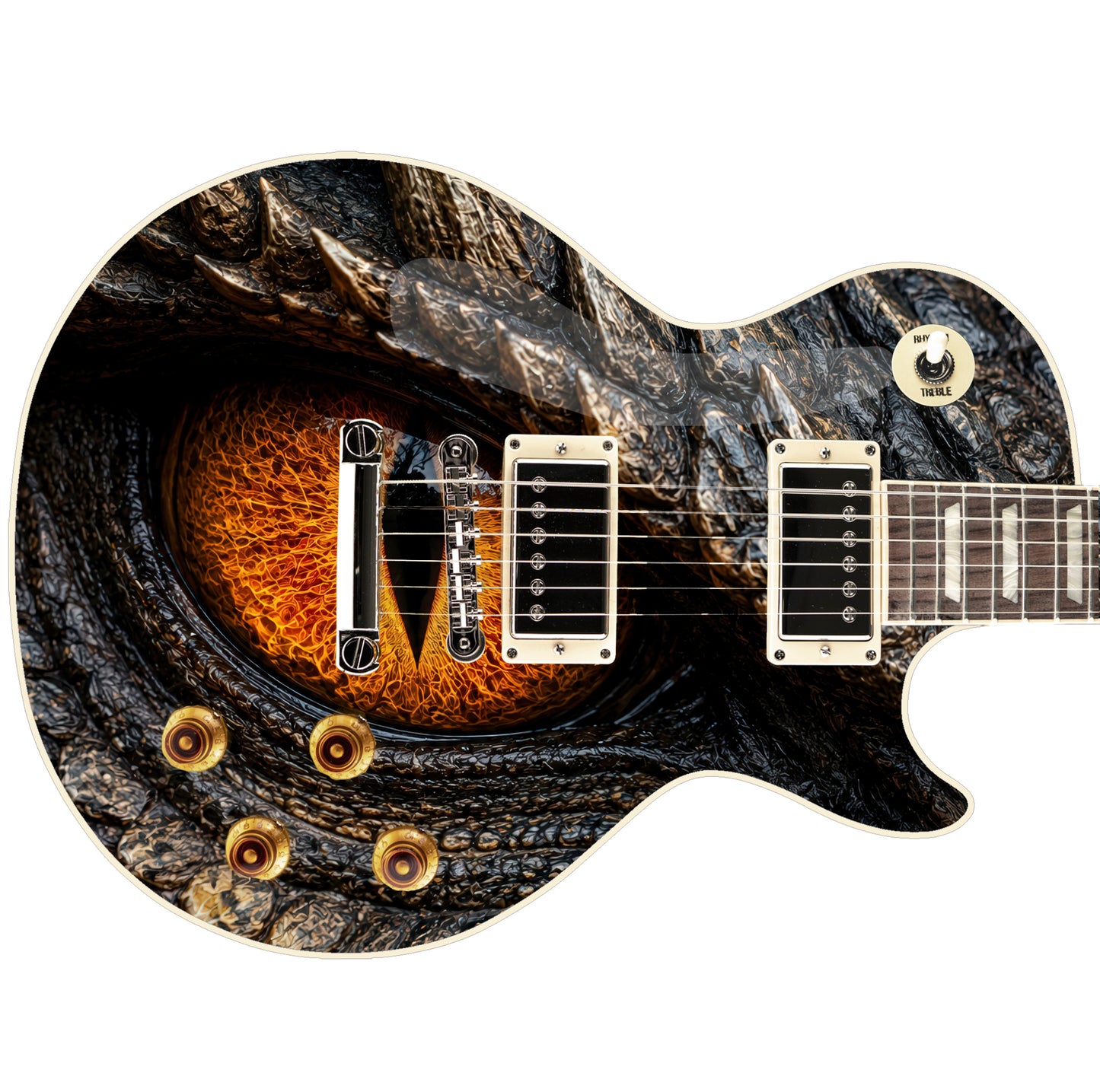 Guitar Skin Wraps The Dragons Gaze Airlease Vinyl Print for Guitars or Bass