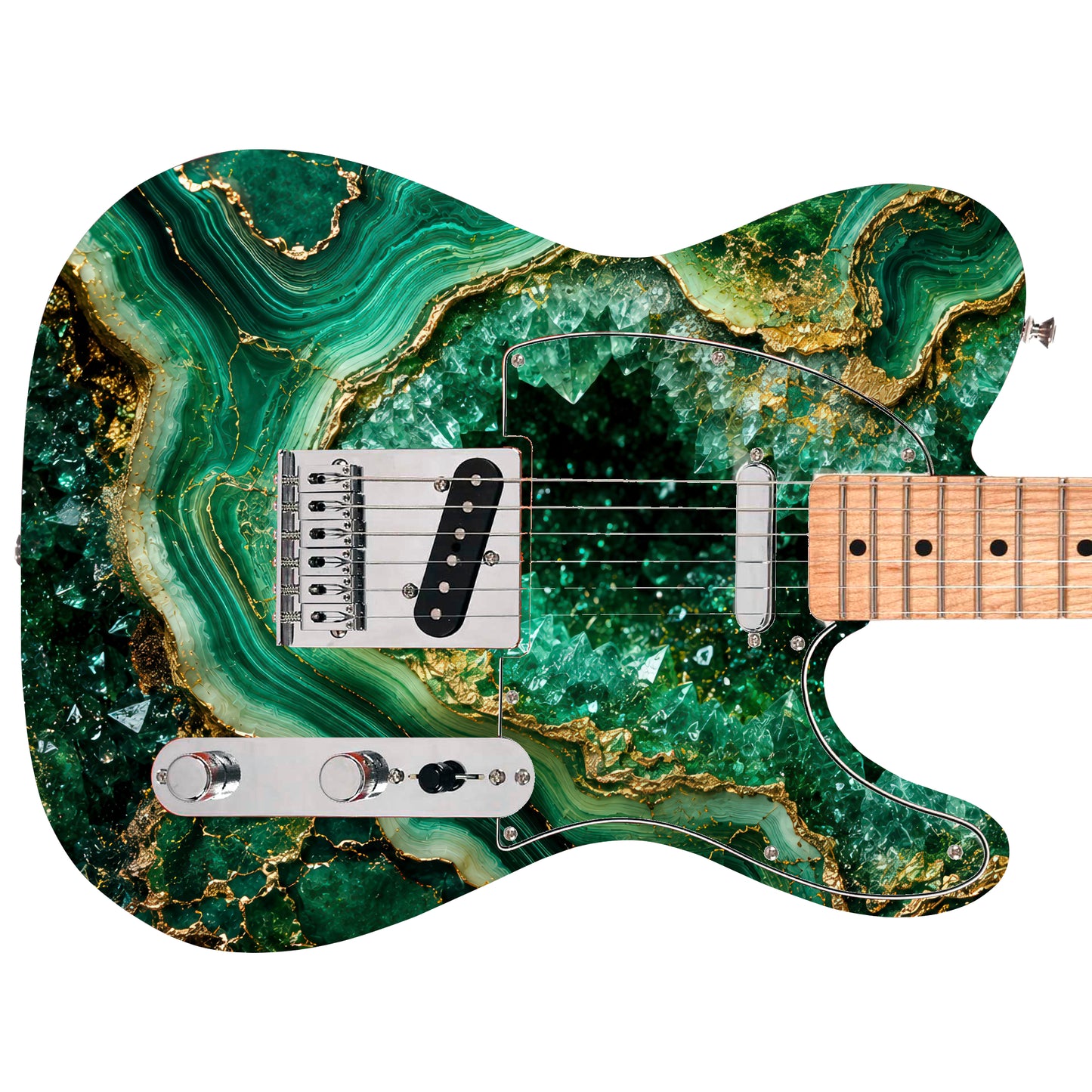 Guitar Skin Wraps The Emerald Geode Airlease Vinyl Print for Guitars or Bass