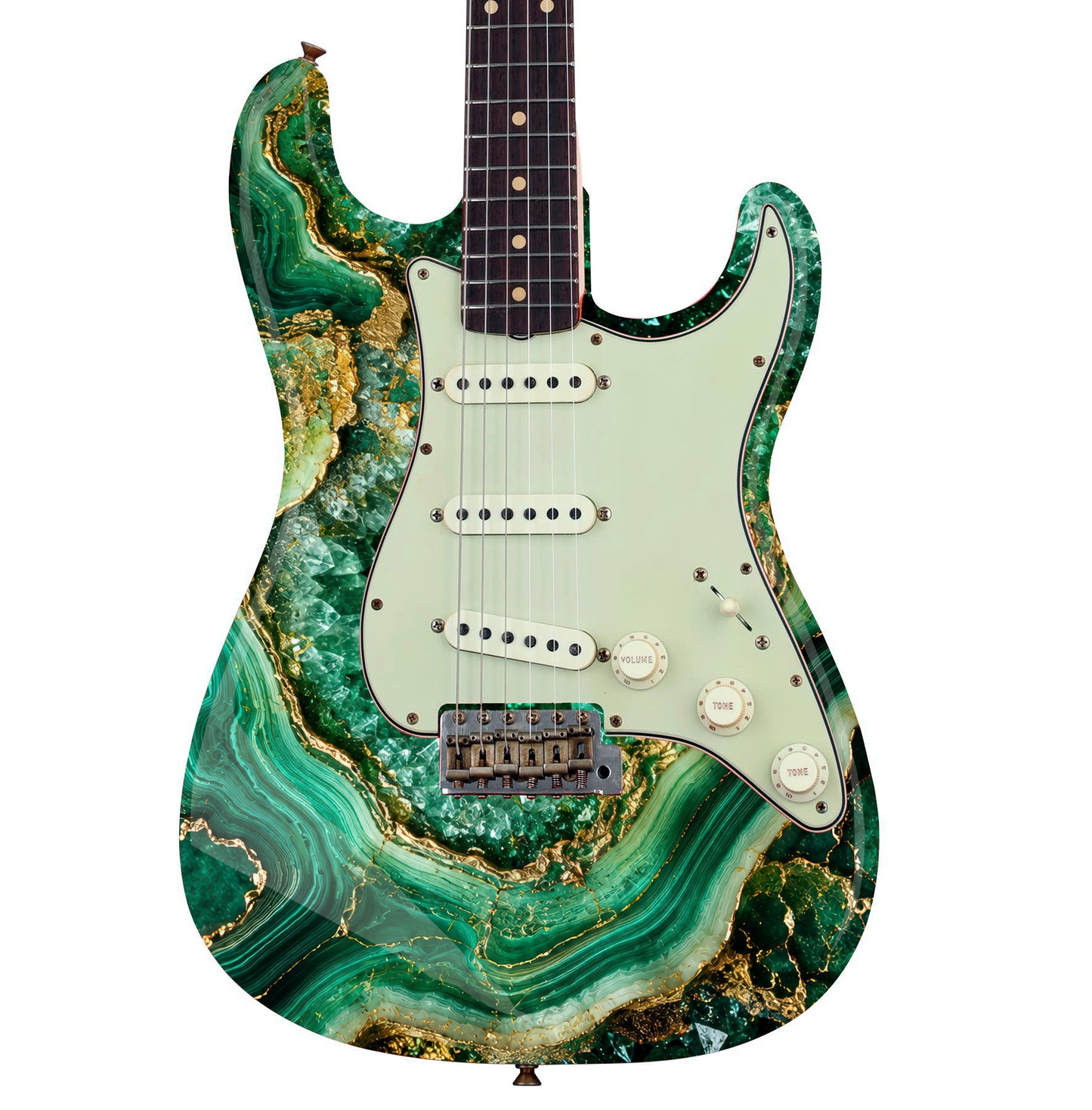 Guitar Skin Wraps The Emerald Geode Airlease Vinyl Print for Guitars or Bass