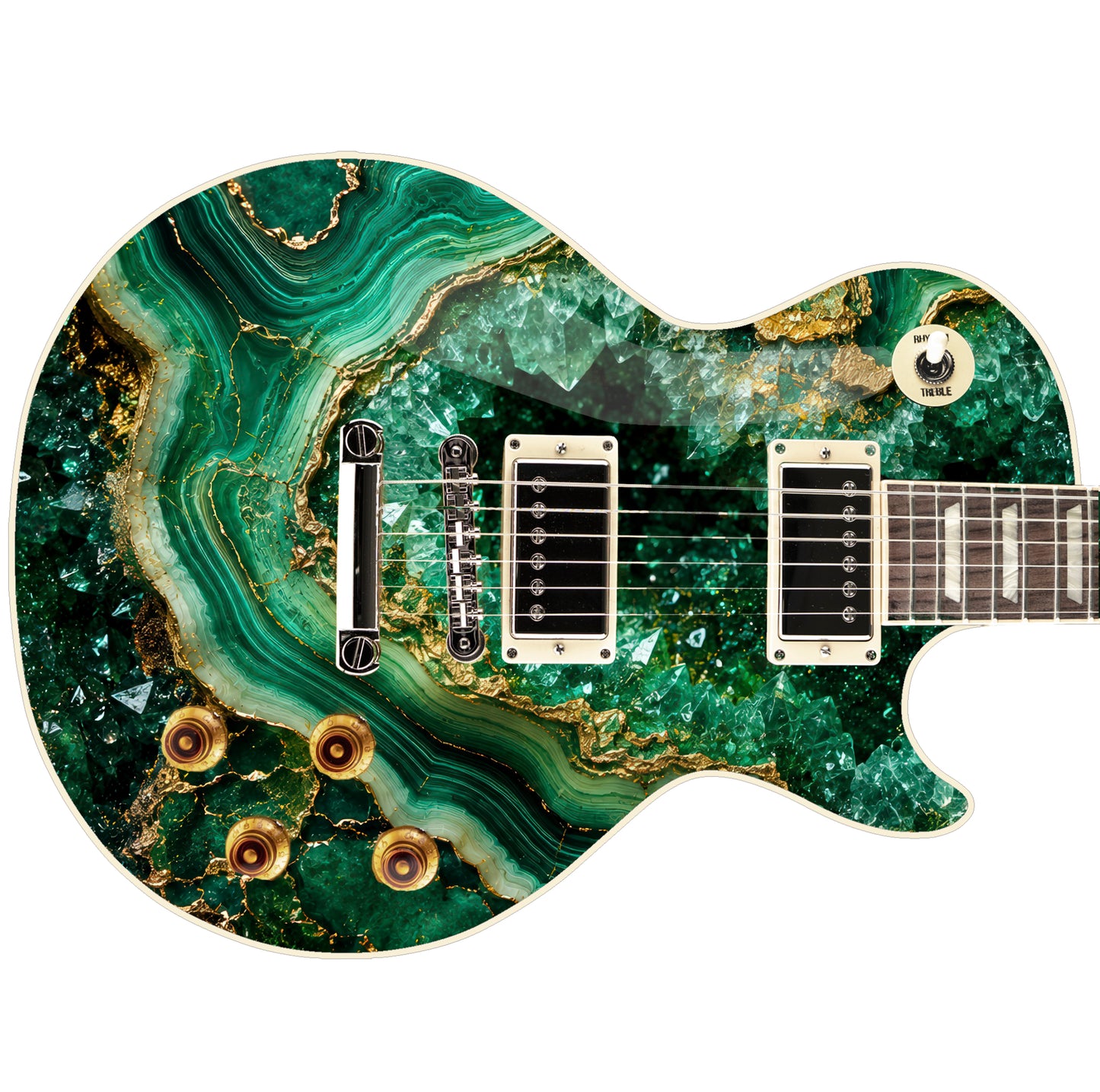 Guitar Skin Wraps The Emerald Geode Airlease Vinyl Print for Guitars or Bass