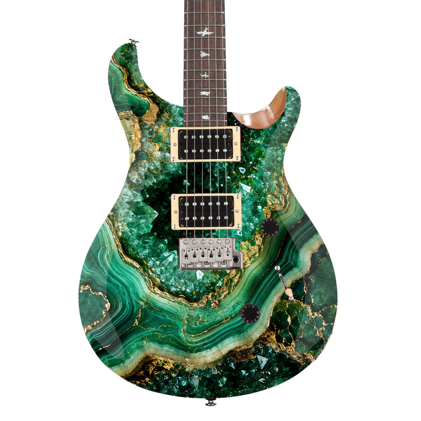 Guitar Skin Wraps The Emerald Geode Airlease Vinyl Print for Guitars or Bass