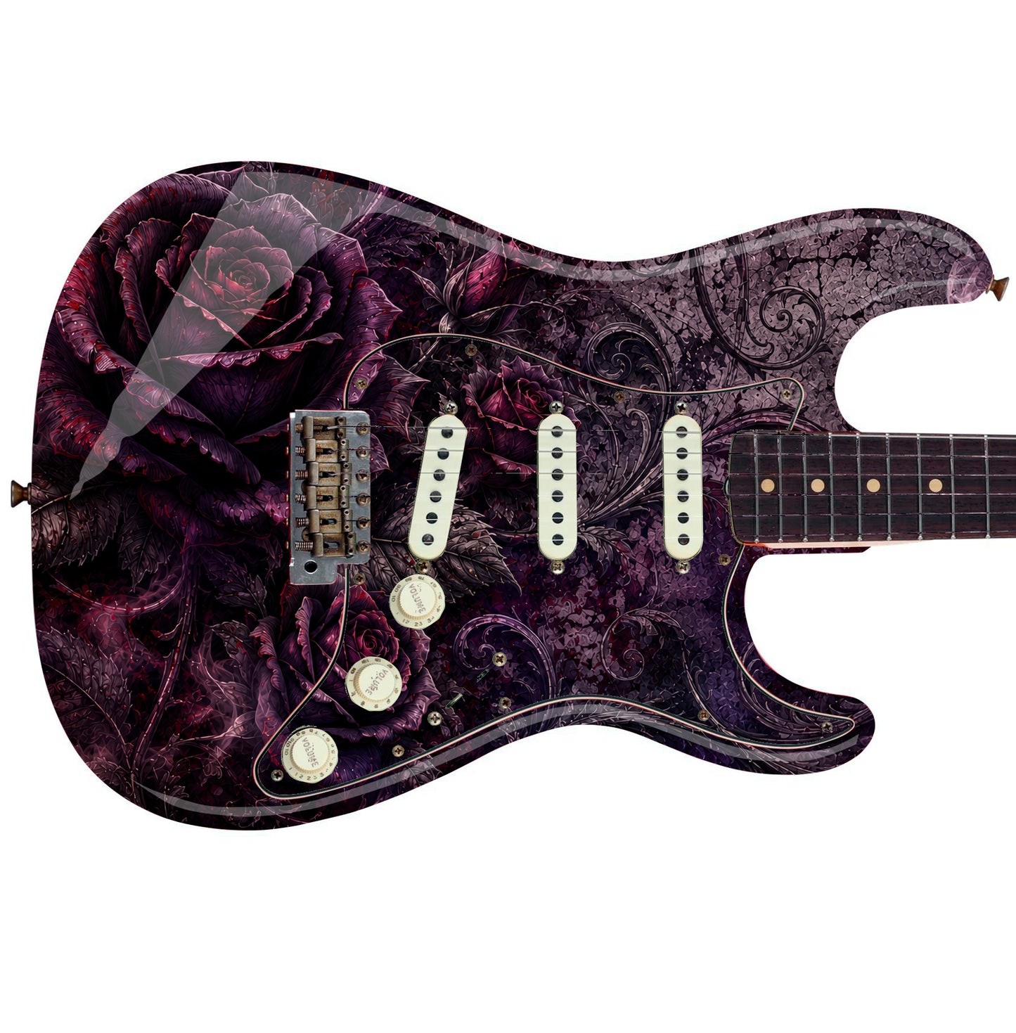 Guitar Skin Wraps The Gothic Roses Airlease Vinyl Print for Guitars or Bass