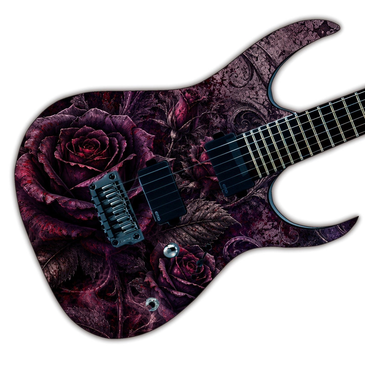 Guitar Skin Wraps The Gothic Roses Airlease Vinyl Print for Guitars or Bass