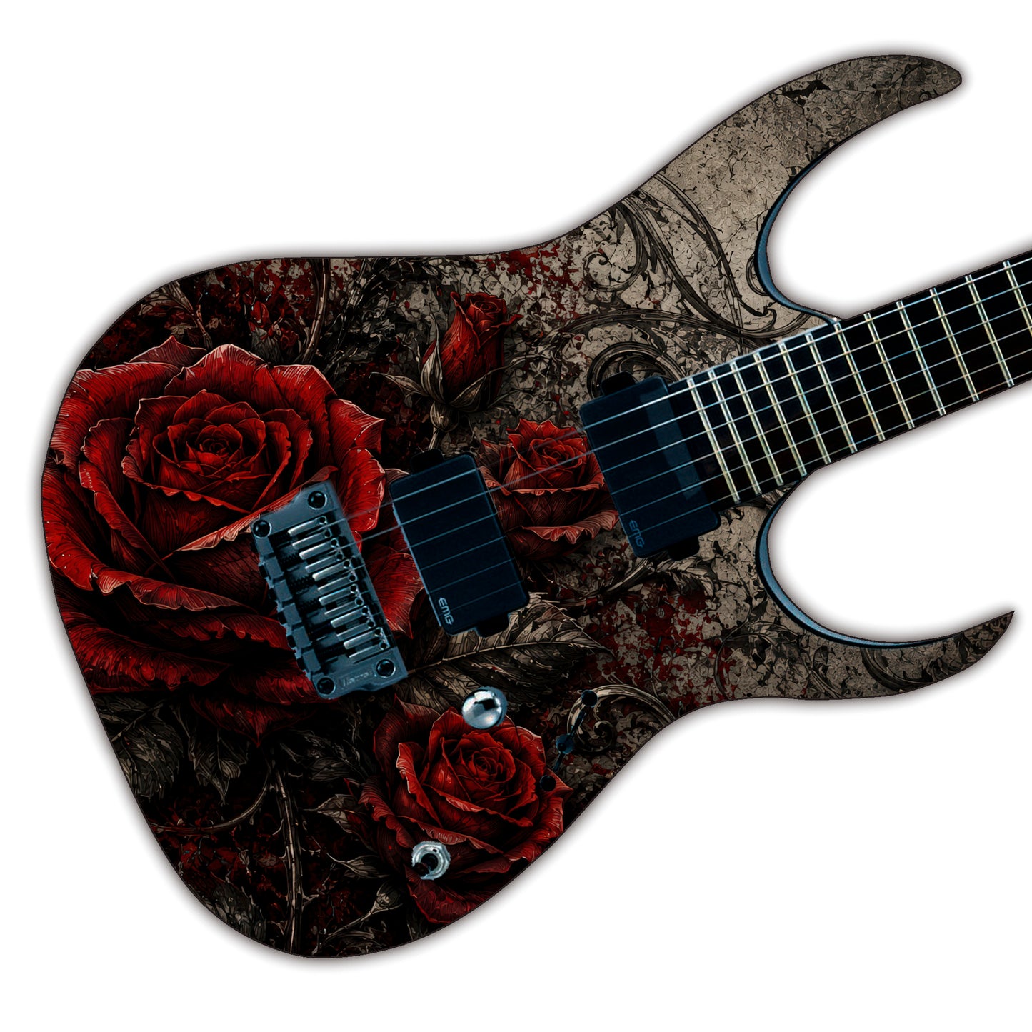 Guitar Skin Wraps The Red Roses Airlease Vinyl Print for Guitars or Bass