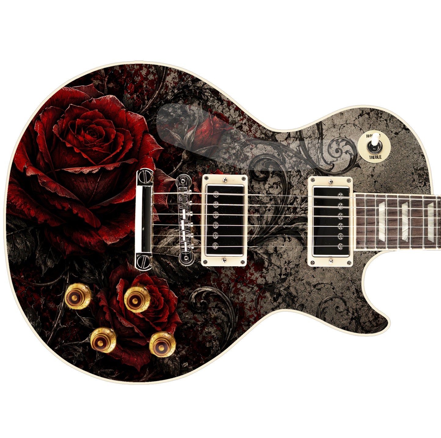 Guitar Skin Wraps The Red Roses Airlease Vinyl Print for Guitars or Bass