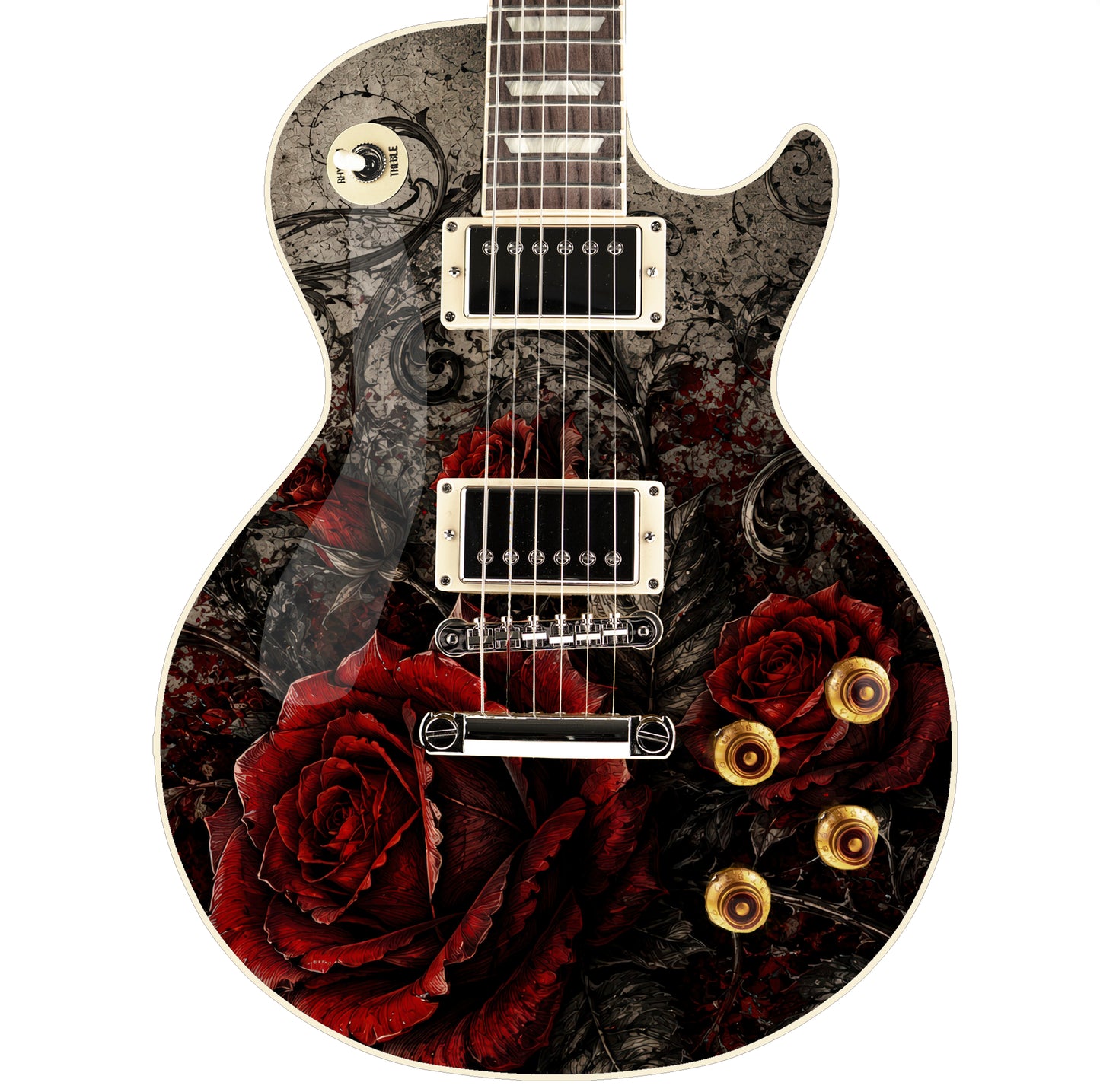 Guitar Skin Wraps The Red Roses Airlease Vinyl Print for Guitars or Bass