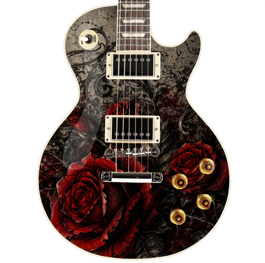 Guitar Skin Wraps The Red Roses Airlease Vinyl Print for Guitars or Bass
