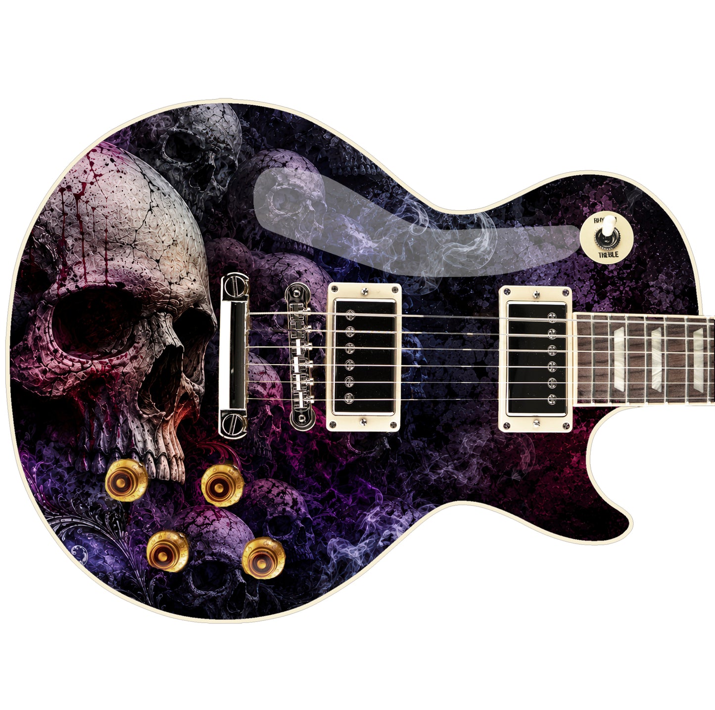 Guitar Skin Wraps The Metal Skull Airlease Vinyl Print for Guitars or Bass