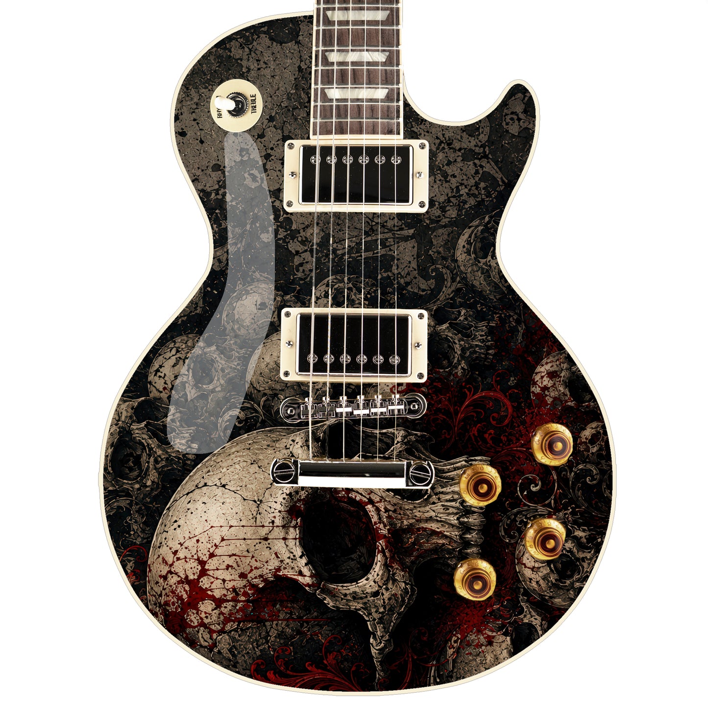 Guitar Skin Wraps The Tattoo Skulls Airlease Vinyl Print for Guitars or Bass