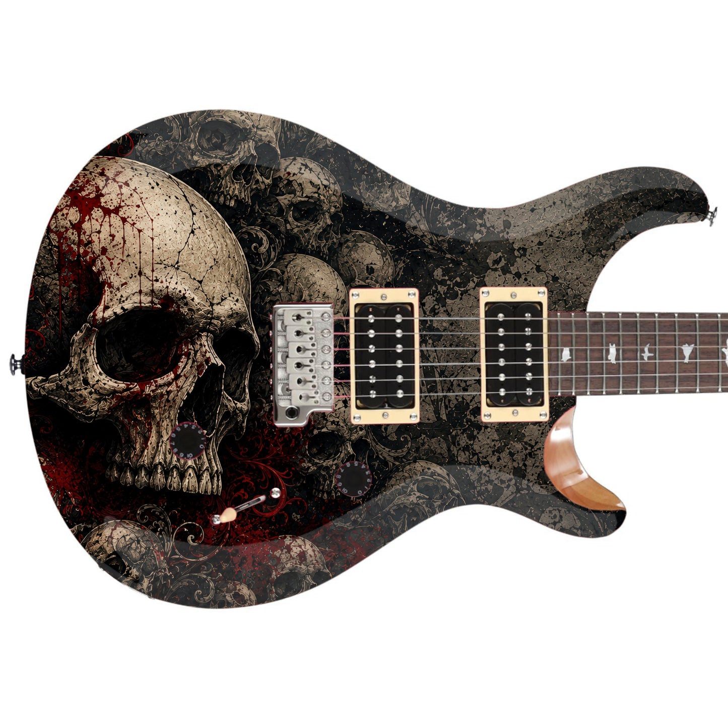 Guitar Skin Wraps The Tattoo Skulls Airlease Vinyl Print for Guitars or Bass