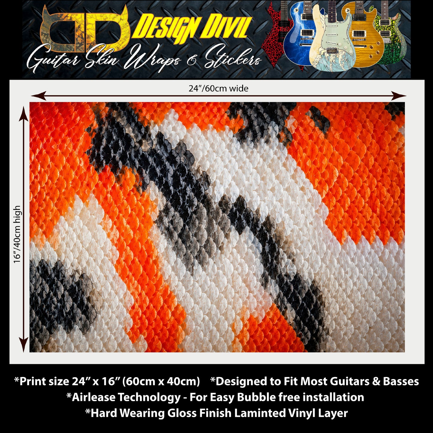 Custom Guitar Wrap The Goldfish Airlease Laminated Vinyl Print for Guitars or Bass
