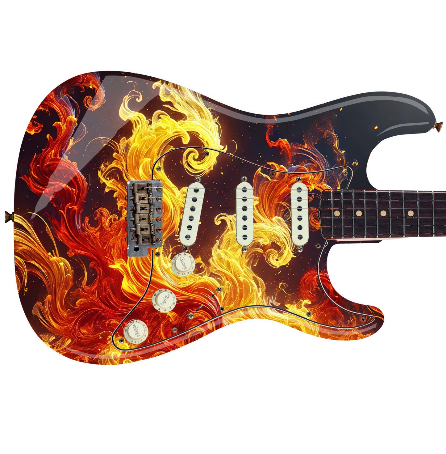 Custom Guitar Wrap The Flamewave Airlease Laminated Vinyl Print for Guitars or Bass