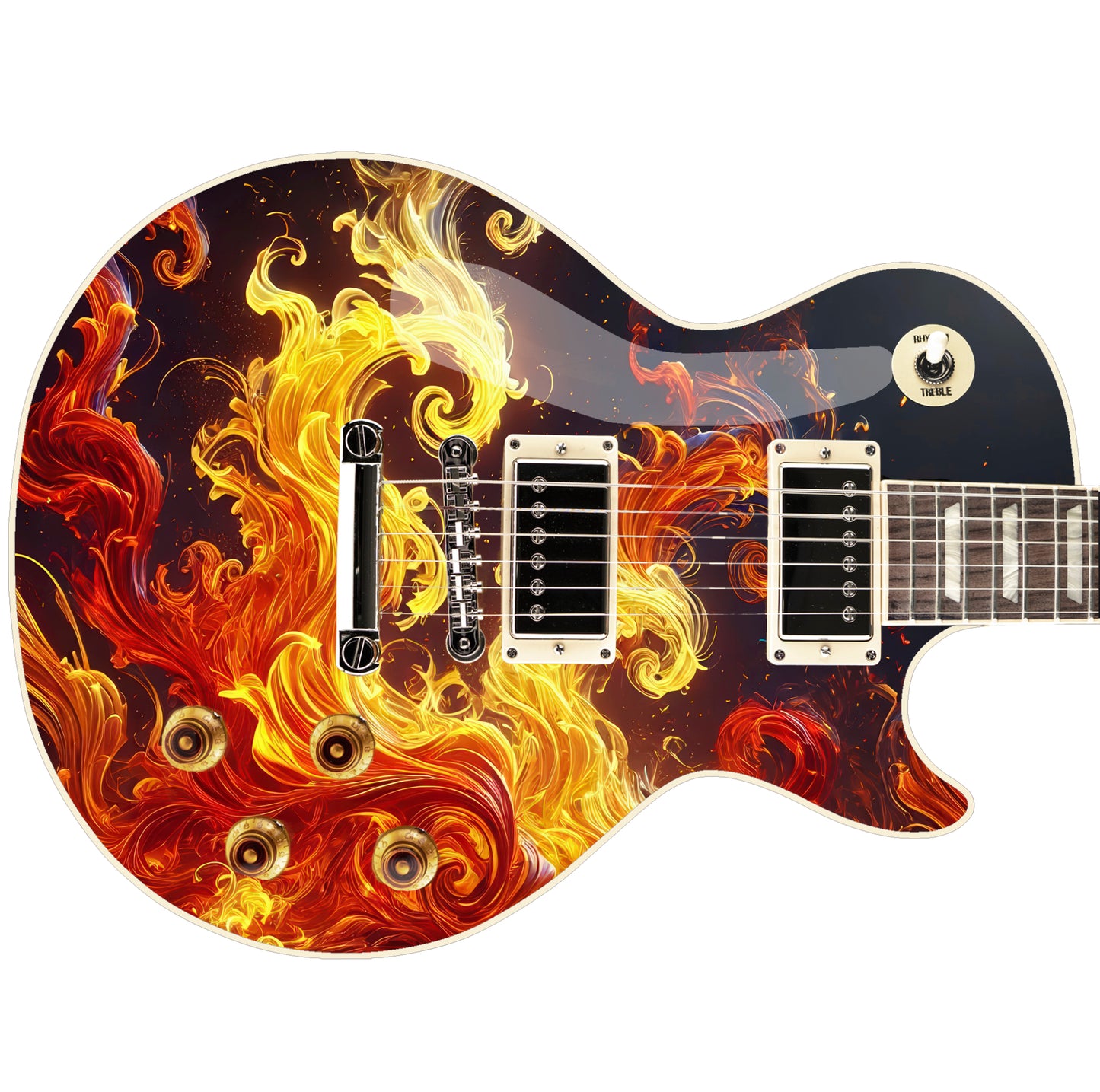 Custom Guitar Wrap The Flamewave Airlease Laminated Vinyl Print for Guitars or Bass