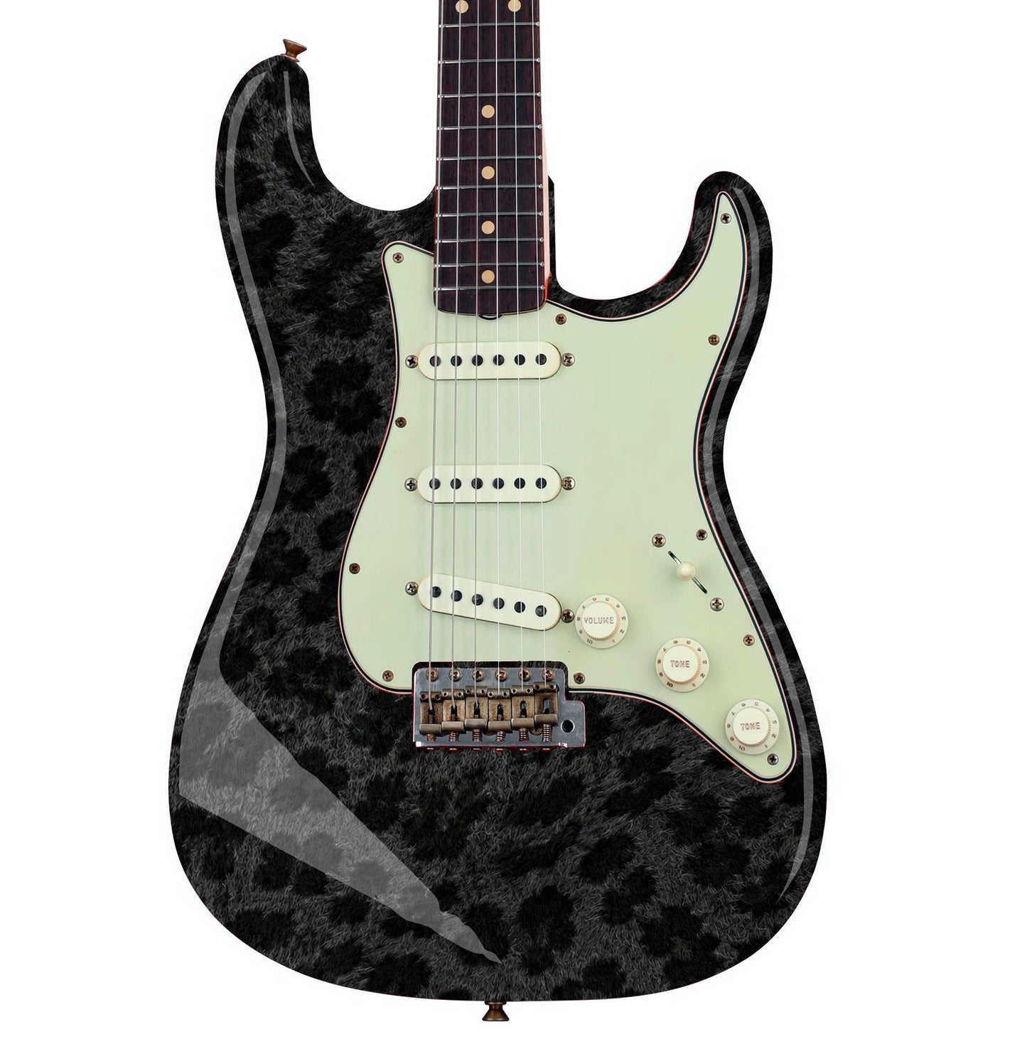Custom Guitar Wrap The Black Jaguar Airlease Laminated Vinyl Print for Guitars or Bass
