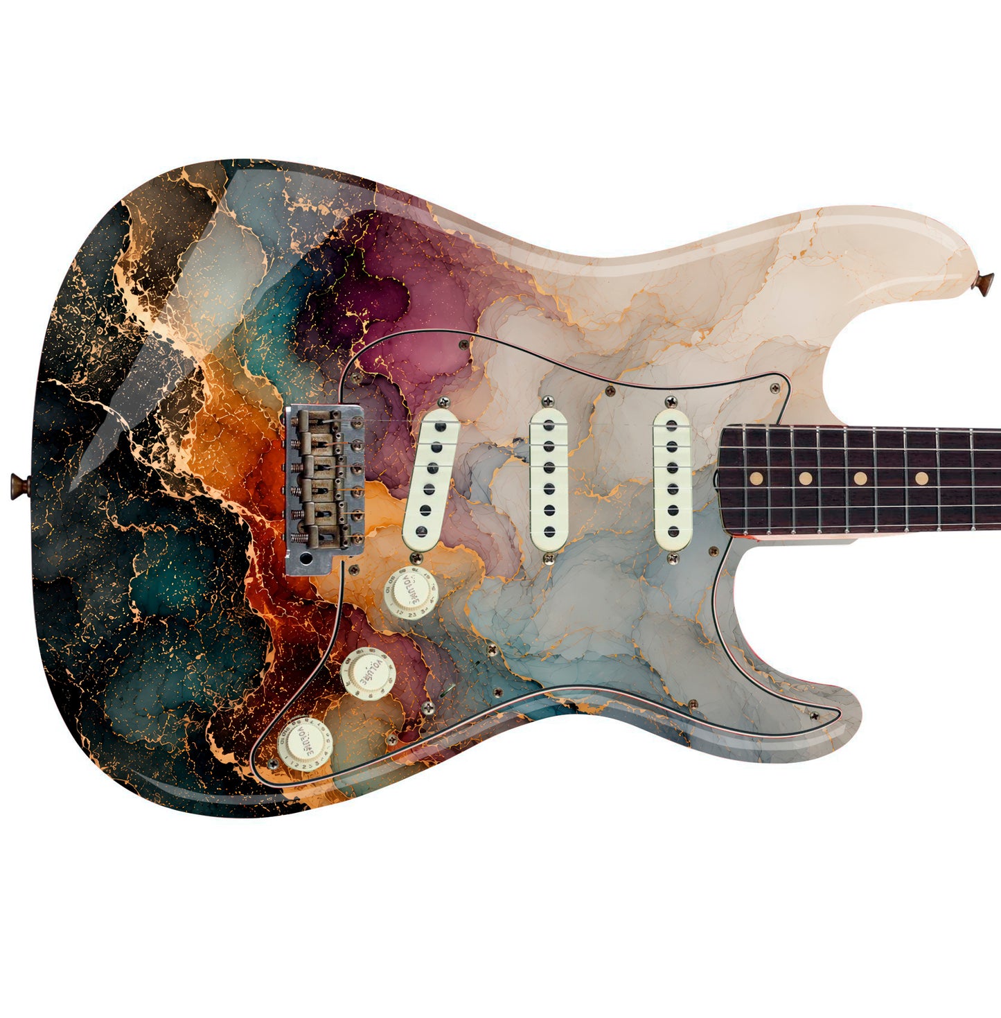 Custom Guitar Wrap The Copper Liquid Airlease Laminated Vinyl Print for Guitars or Bass