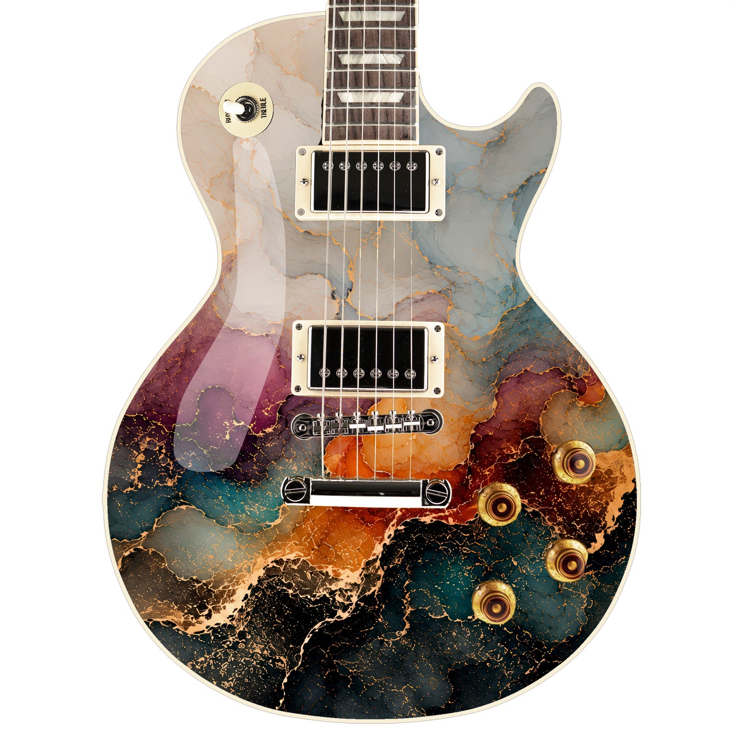 Custom Guitar Wrap The Copper Liquid Airlease Laminated Vinyl Print for Guitars or Bass