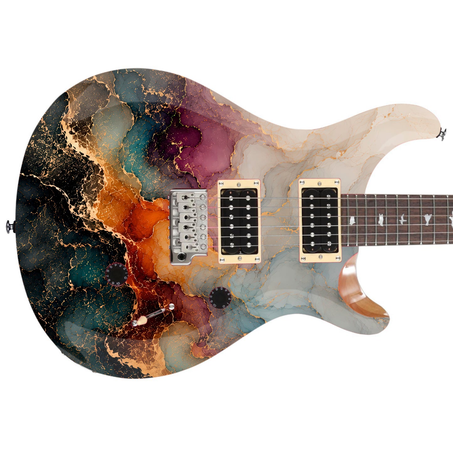 Custom Guitar Wrap The Copper Liquid Airlease Laminated Vinyl Print for Guitars or Bass