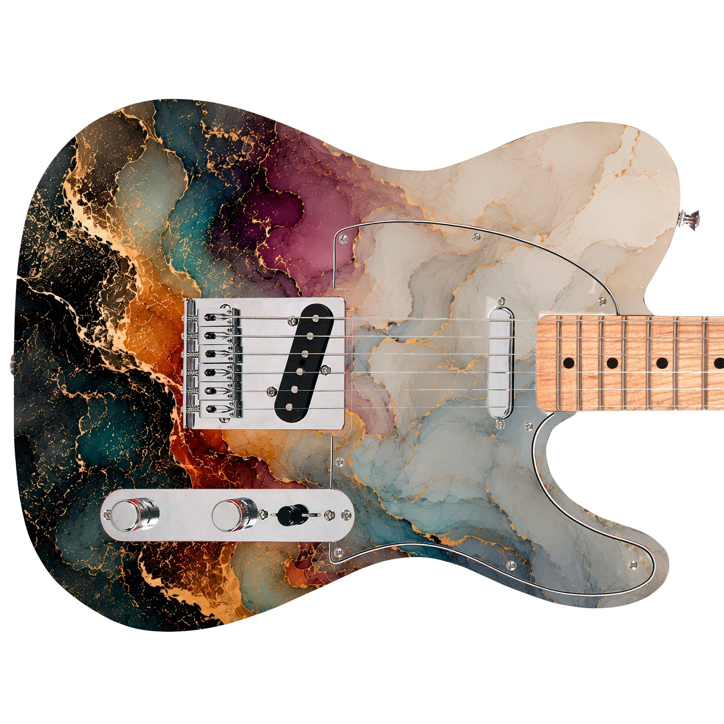 Custom Guitar Wrap The Copper Liquid Airlease Laminated Vinyl Print for Guitars or Bass